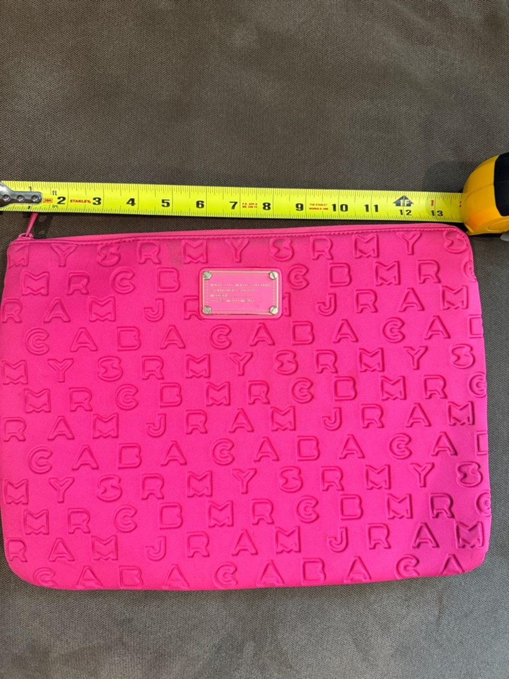 Marc by Marc Jacobs Hot Pink Embossed Logo Zip Pouch